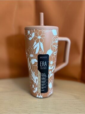 BrüMate ERA Floral Insulated Travel Tumbler - Tan White